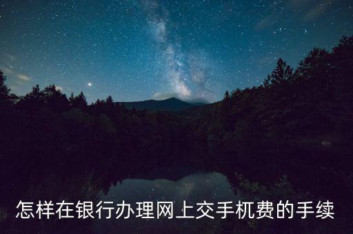 如何網(wǎng)上申請(qǐng)代扣代繳手續(xù)費(fèi)，怎樣在銀行辦理網(wǎng)上交手杌費(fèi)的手續(xù)
