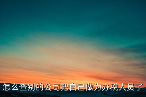 如何查公司辦稅人員，怎么查別的公司把自己做為辦稅人員了