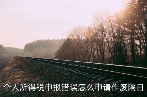 個(gè)人所得稅申報(bào)錯(cuò)誤怎么申請作廢隔日