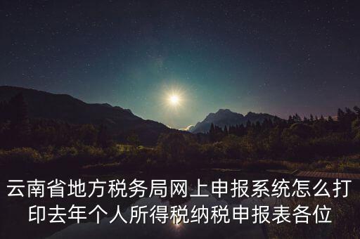 云南稅局如何查詢打印納稅申報，云南省地方稅務局網(wǎng)上申報系統(tǒng)怎么打印去年個人所得稅納稅申報表各位