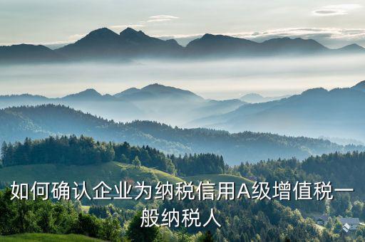 納稅信用等級(jí)a級(jí)以下如何查詢，如何確認(rèn)企業(yè)為納稅信用A級(jí)增值稅一般納稅人