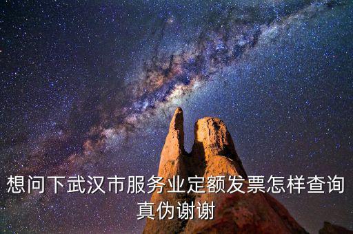 想問(wèn)下武漢市服務(wù)業(yè)定額發(fā)票怎樣查詢真?zhèn)沃x謝
