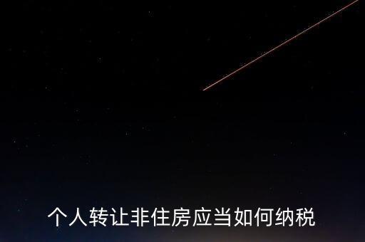 個人轉讓非住房應當如何納稅