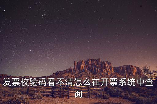 發(fā)票校驗(yàn)碼看不清怎么在開(kāi)票系統(tǒng)中查詢