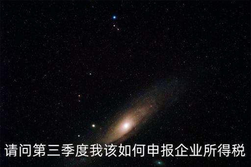 請(qǐng)問(wèn)第三季度我該如何申報(bào)企業(yè)所得稅