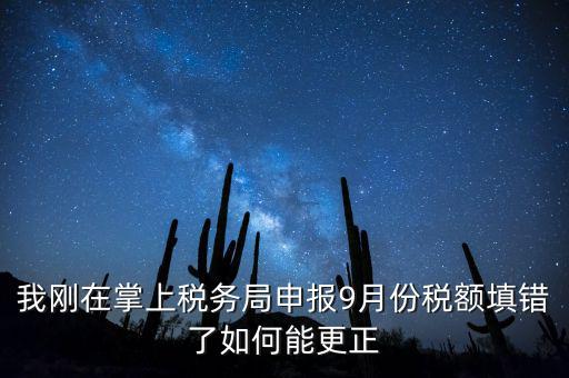 稅務(wù)如何更正申報，我剛在掌上稅務(wù)局申報9月份稅額填錯了如何能更正