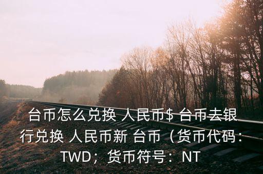  臺幣怎么兌換 人民幣$ 臺幣去銀行兌換 人民幣新 臺幣（貨幣代碼：TWD；貨幣符號：NT