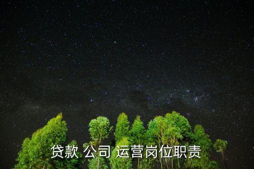 貸款 公司 運營崗位職責(zé)