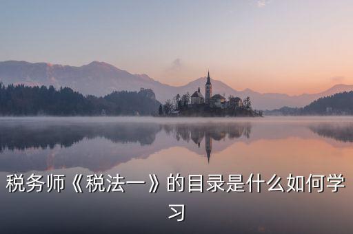 稅務(wù)師《稅法一》的目錄是什么如何學習