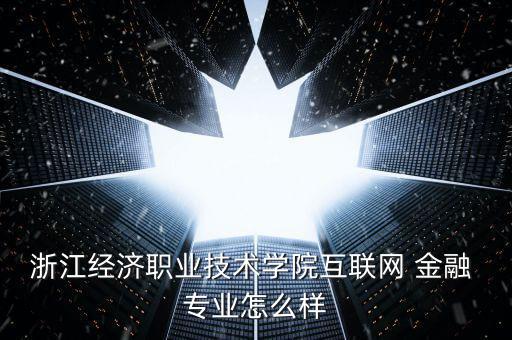 浙江經(jīng)濟職業(yè)技術(shù)學(xué)院互聯(lián)網(wǎng) 金融 專業(yè)怎么樣