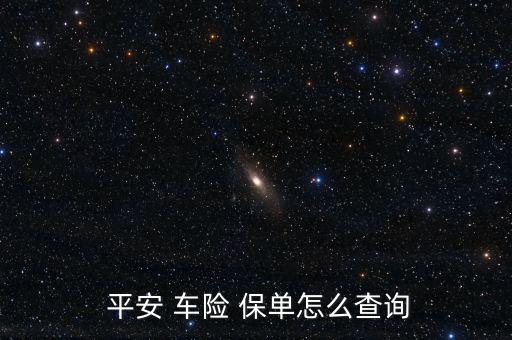  平安 車(chē)險(xiǎn) 保單怎么查詢