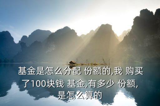  基金是怎么分配 份額的,我 購(gòu)買(mǎi)了100塊錢(qián) 基金,有多少 份額,是怎么算的