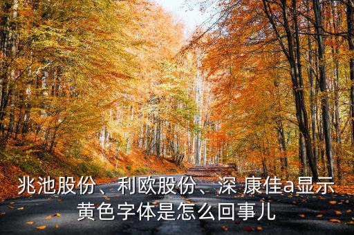 兆池股份、利歐股份、深 康佳a(bǔ)顯示黃色字體是怎么回事兒