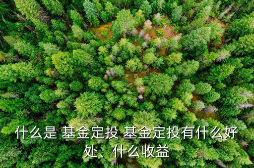 什么是 基金定投 基金定投有什么好處、什么收益
