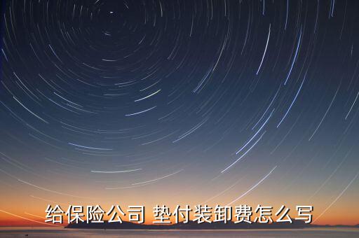 給保險公司 墊付裝卸費怎么寫