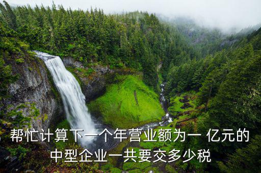 幫忙計(jì)算下一個年?duì)I業(yè)額為一 億元的中型企業(yè)一共要交多少稅
