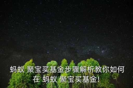 螞蟻 聚寶買(mǎi)基金步驟解析教你如何在 螞蟻 聚寶買(mǎi)基金!