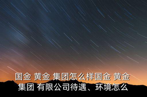 國金 黃金 集團(tuán)怎么樣國金 黃金 集團(tuán) 有限公司待遇、環(huán)境怎么