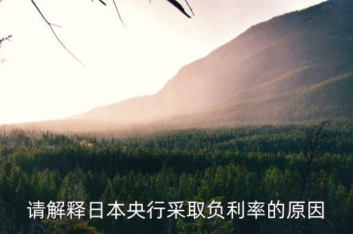 日本為什么實(shí)行負(fù)利率，請解釋日本央行采取負(fù)利率的原因
