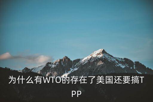 為什么有WTO還會(huì)產(chǎn)生tpp，為什么有WTO的存在了美國(guó)還要搞TPP