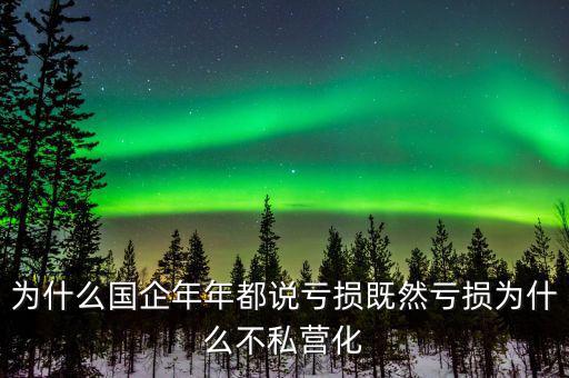 為什么壟斷性的國(guó)企年年喊虧損，為什么國(guó)企年年都說(shuō)虧損既然虧損為什么不私營(yíng)化