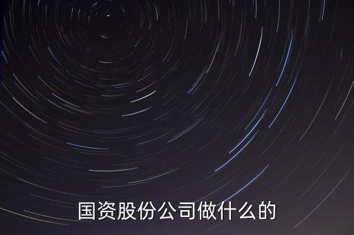 國資公司是做什么的，國資股份公司做什么的