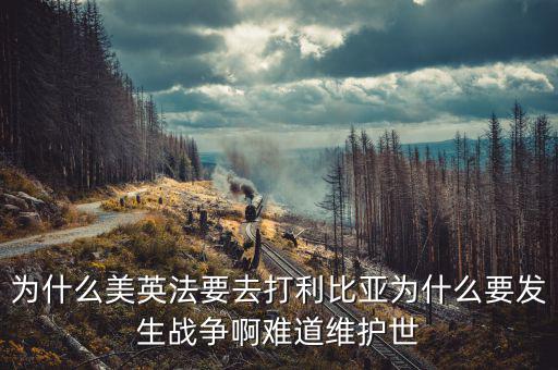 為什么英國會形成和平，為什么美英法要去打利比亞為什么要發(fā)生戰(zhàn)爭啊難道維護世