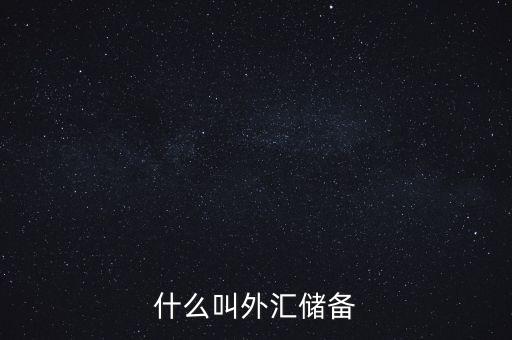 什么叫做外匯儲備，什么叫外匯儲備