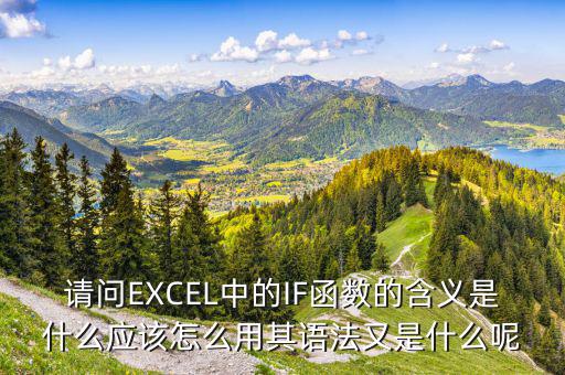 請(qǐng)問(wèn)EXCEL中的IF函數(shù)的含義是什么應(yīng)該怎么用其語(yǔ)法又是什么呢