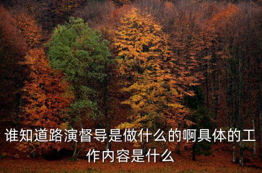 上證路演中心干什么的，誰知道路演督導(dǎo)是做什么的啊具體的工作內(nèi)容是什么