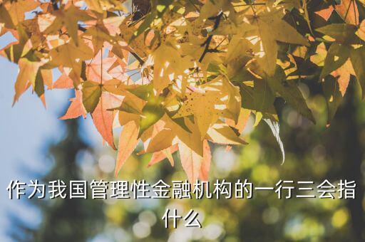一行三會一局是指什么，作為我國管理性金融機(jī)構(gòu)的一行三會指什么
