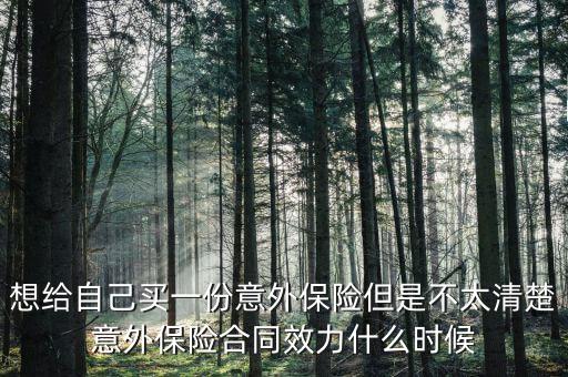 想給自己買一份意外保險(xiǎn)但是不太清楚意外保險(xiǎn)合同效力什么時(shí)候