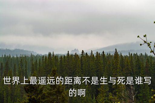 世界上最遙遠(yuǎn)的距離不是生與死是誰(shuí)寫的啊