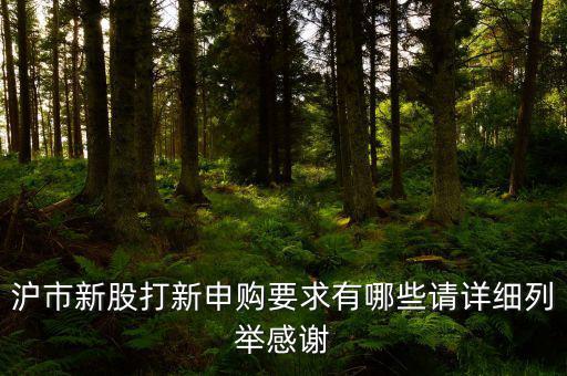 滬市新股打新申購要求有哪些請?jiān)敿?xì)列舉感謝