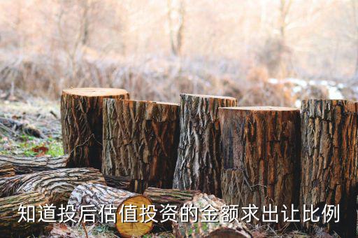 什么是投后估值，知道投后估值投資的金額求出讓比例