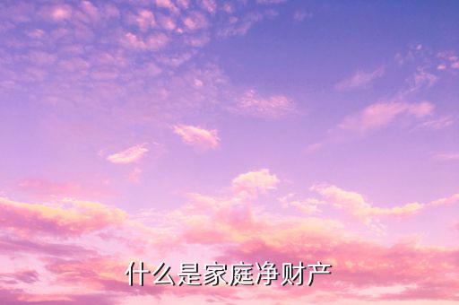 什么是家庭凈資產(chǎn)，什么是家庭凈財產(chǎn)