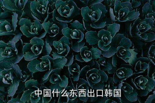 中國向韓國出口什么，中國都向韓國出口哪些呢
