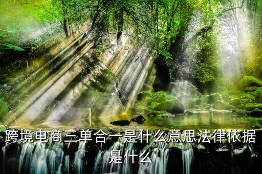 跨境三單合一什么意思，盛付通跨境支付的三單合一是指什么