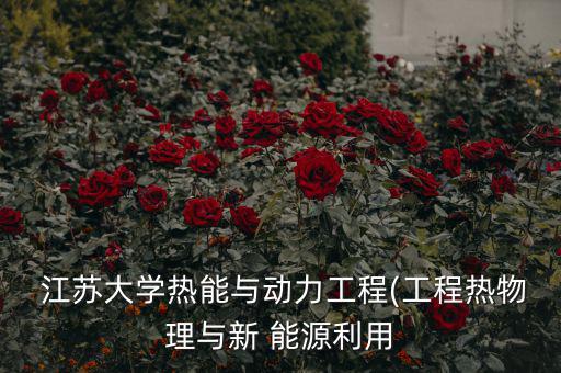  江蘇大學(xué)熱能與動(dòng)力工程(工程熱物理與新 能源利用