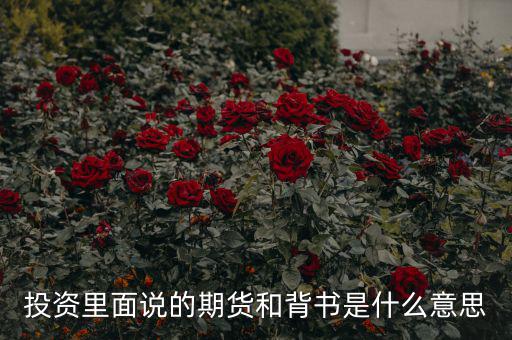 投資里面說(shuō)的期貨和背書(shū)是什么意思