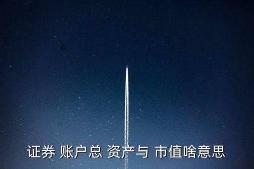 證券 賬戶(hù)總 資產(chǎn)與 市值啥意思