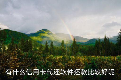 有什么軟件代還信用卡，有什么信用卡代還軟件還款比較好呢