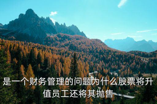為什么要拋售股票，是一個財務管理的問題為什么股票將升值員工還將其拋售