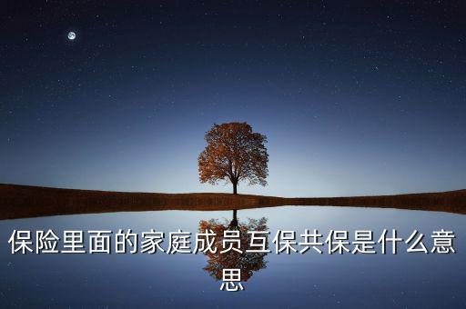 什么是共同被保險人，保險里面的家庭成員互保共保是什么意思