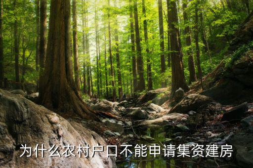 為什么現(xiàn)在不能集資，為什么農(nóng)村戶口不能申請(qǐng)集資建房