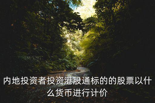內(nèi)地投資者投資港股通標(biāo)的的股票以什么貨幣進行計價
