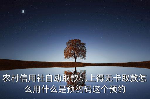 農(nóng)村信用社自動取款機上得無卡取款怎么用什么是預(yù)約碼這個預(yù)約