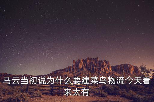 馬云為什么要做物流，馬云為何不搞物流