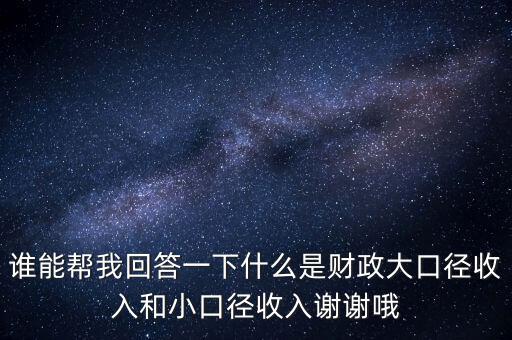 財務(wù)口徑是什么，誰能幫我回答一下什么是財政大口徑收入和小口徑收入謝謝哦