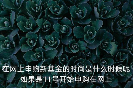 在網上申購新基金的時間是什么時候呢如果是11號開始申購在網上
